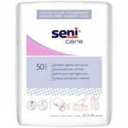 Рукавицы для мытья Seni Care с непроницаемой пленкой 50 шт.