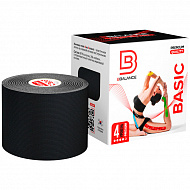 Кинезио тейп Bio Balance Tape Premium Quality 5см х 5м черный.